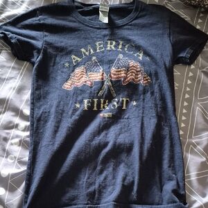 Patriotic Navy Blue Graphic Tee